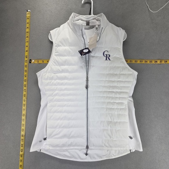 Peter Millar Jackets & Blazers - Colorado Rockies Jacket Womens L White MLB Baseball Peter Millar Fuse Elite Vest